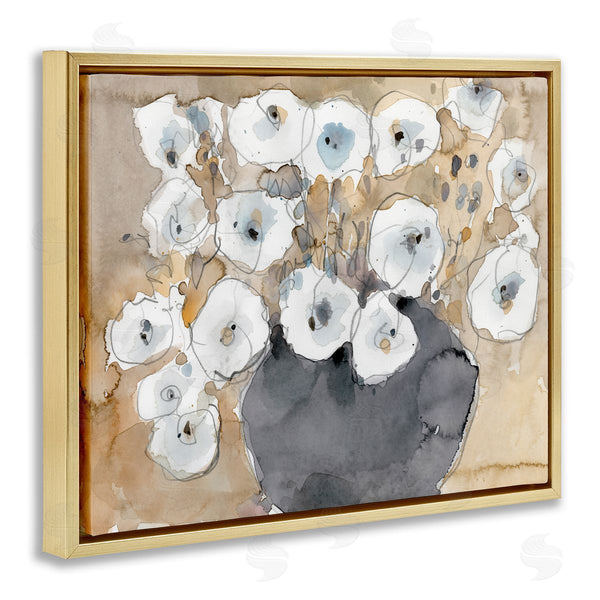 Stupell Industries Samuel Dixon | Abstract White Blossom Bouquet Neutral Grey Brown