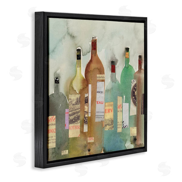 Stupell Industries Samuel Dixon | Classic Wine Liquor Bottles Watercolor Collage Wall Art