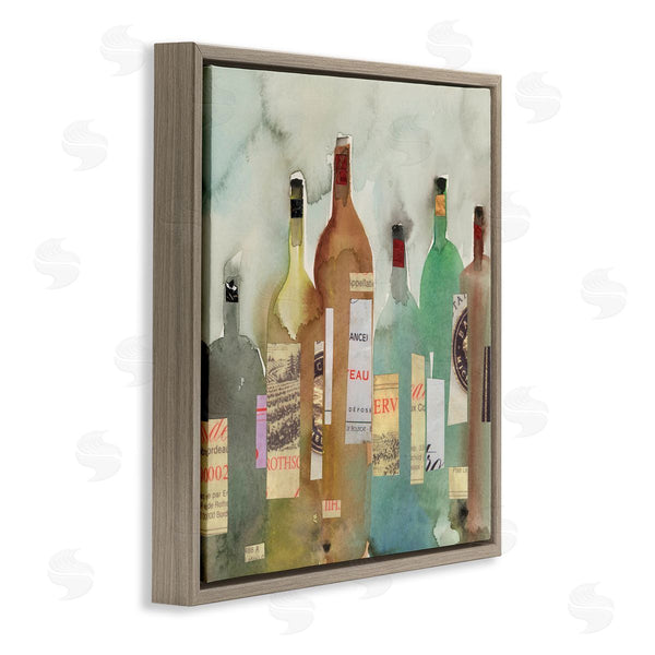 Stupell Industries Samuel Dixon | Classic Wine Liquor Bottles Watercolor Collage Wall Art