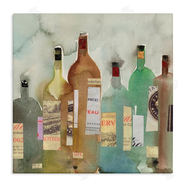 stupell industries Samuel Dixon | Classic Wine Liquor Bottles Watercolor Collage Wall Art