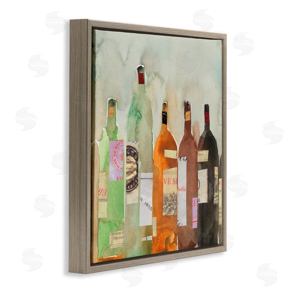 Stupell Industries Samuel Dixon | Collaged Wine Champagne Bottles Vintage Style Wall Art
