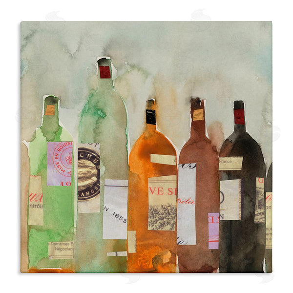 stupell industries Samuel Dixon | Collaged Wine Champagne Bottles Vintage Style Wall Art