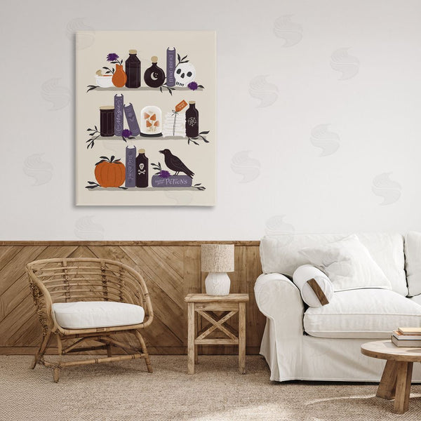 Stupell Industries Sandra Picco | Apothecary Bookshelves With Crow Wall Art