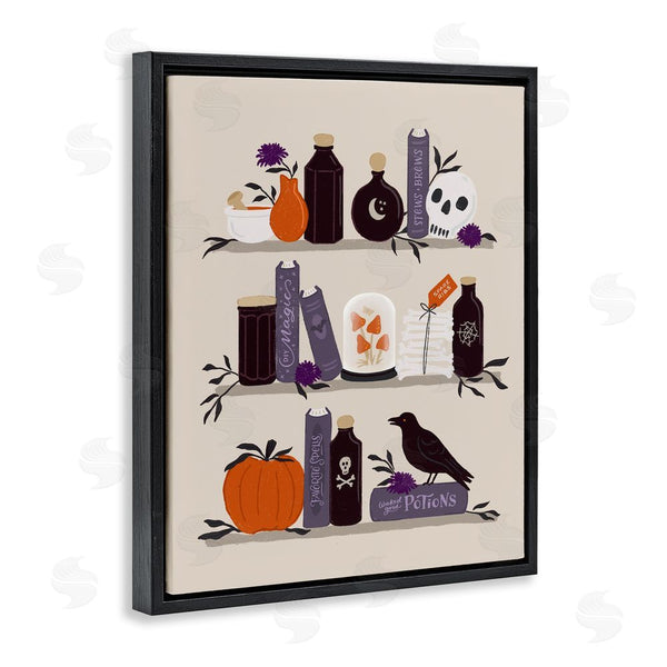 Stupell Industries Sandra Picco | Apothecary Bookshelves With Crow Wall Art