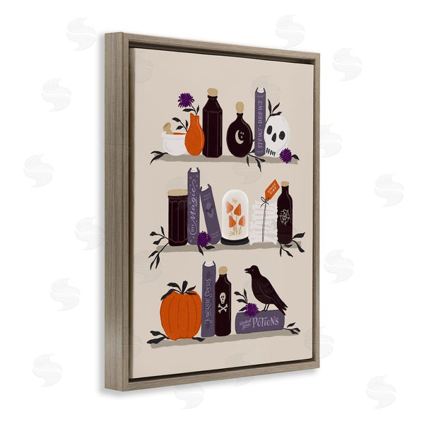 Stupell Industries Sandra Picco | Apothecary Bookshelves With Crow Wall Art
