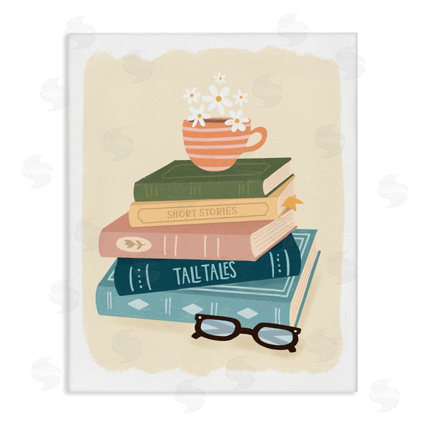 stupell industries Sandra Picco | Minimal Book Stack with Glasses