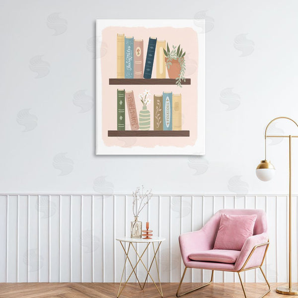 Stupell Industries Sandra Picco | Minimal Bookshelves With Plant