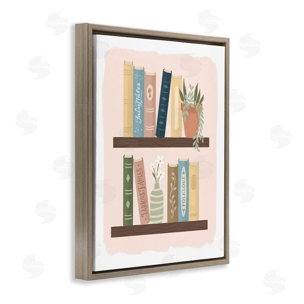 Stupell Industries Sandra Picco | Minimal Bookshelves With Plant