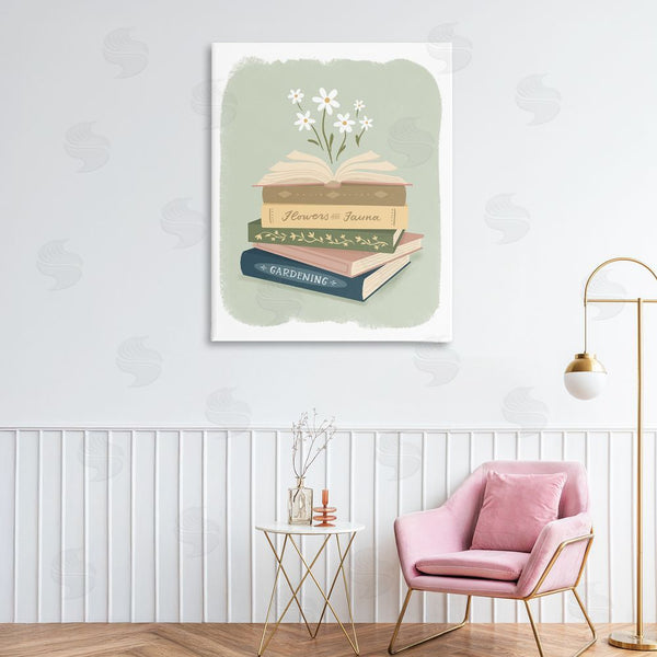 Stupell Industries Sandra Picco | Open Book Stack Gardening Theme