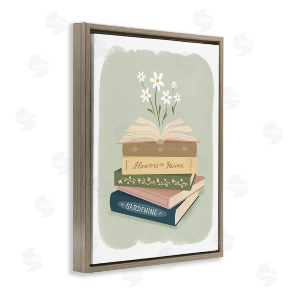 Stupell Industries Sandra Picco | Open Book Stack Gardening Theme