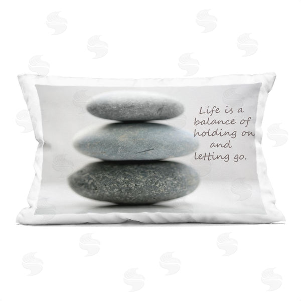 stupell industries Sandro De Carvalho | Life Is A Balance Stones Printed Throw Pillow