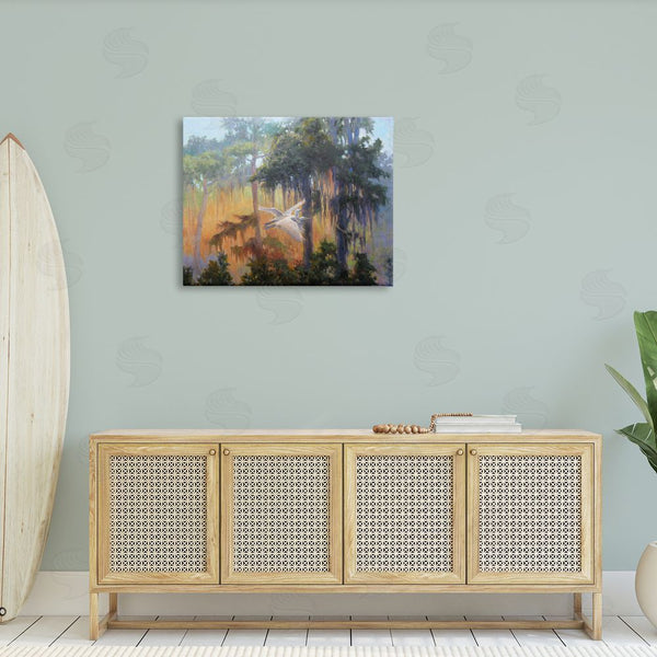 Stupell Industries Sandy Nelson | Flying Egrets In Forest Wall Art