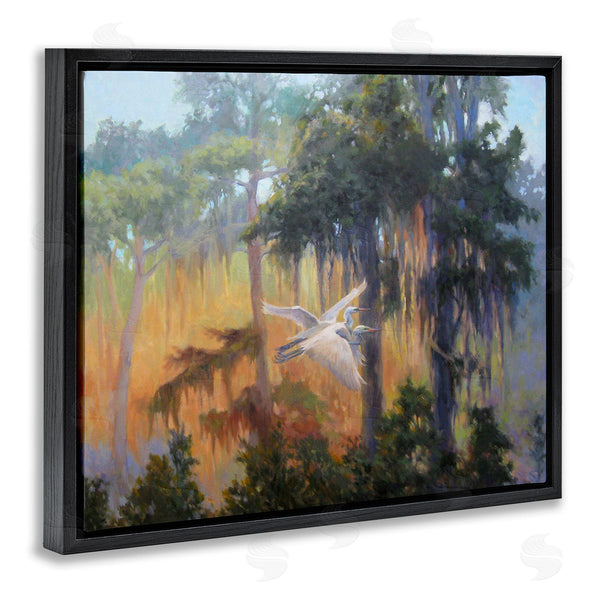 Stupell Industries Sandy Nelson | Flying Egrets In Forest Wall Art