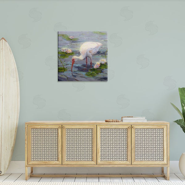 Stupell Industries Sandy Nelson | Water Bird With Pond Lilies Wall Art