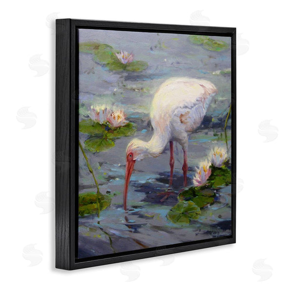 Stupell Industries Sandy Nelson | Water Bird With Pond Lilies Wall Art