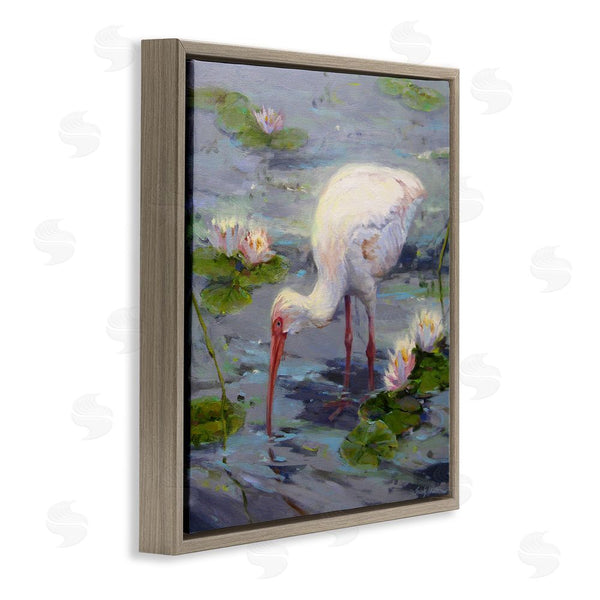 Stupell Industries Sandy Nelson | Water Bird With Pond Lilies Wall Art