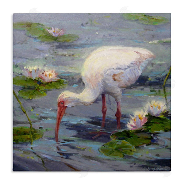 stupell industries Sandy Nelson | Water Bird with Pond Lilies Wall Art