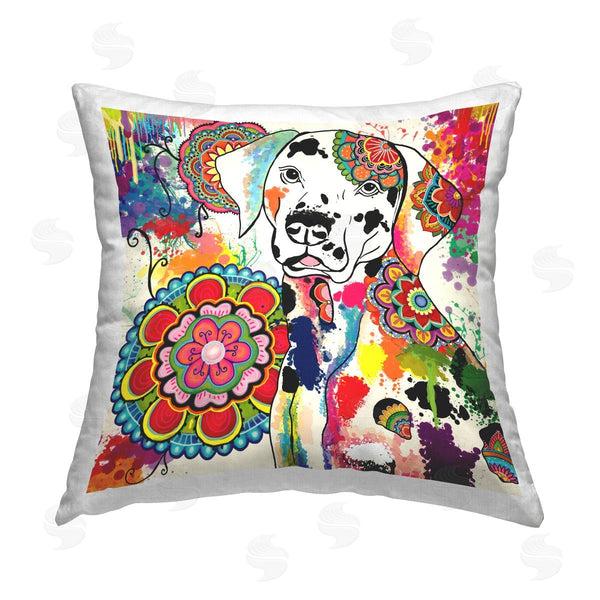stupell industries Sangita Bachelet | Bold Mandala Dalmatian Dog Printed Throw Pillow