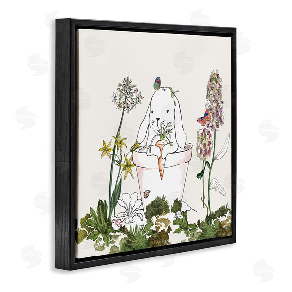 Stupell Industries Sangita Bachelet | Bunny In Flower Pot Lilac Florals Blooming