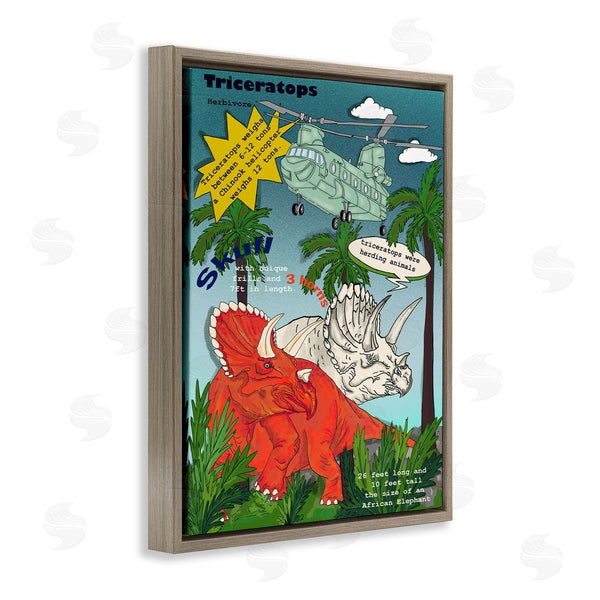 Stupell Industries Sangita Bachelet | Dinosaur Facts Triceratops Magazine