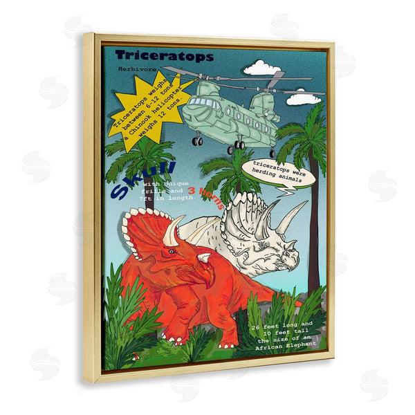 Stupell Industries Sangita Bachelet | Dinosaur Facts Triceratops Magazine