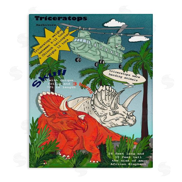 stupell industries Sangita Bachelet | Dinosaur Facts Triceratops Magazine