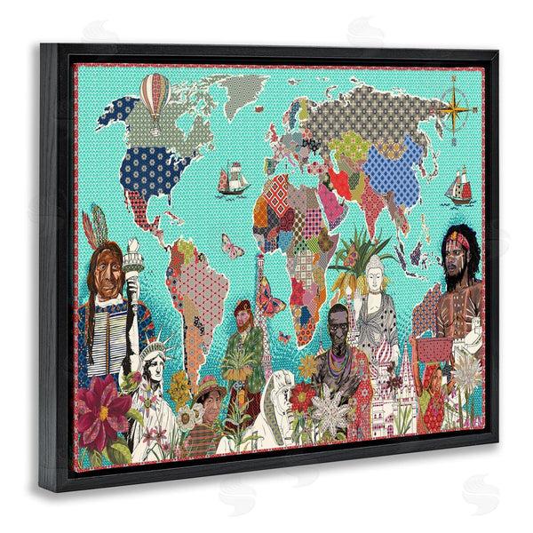 Stupell Industries Sangita Bachelet | Geometric Pattern World Map