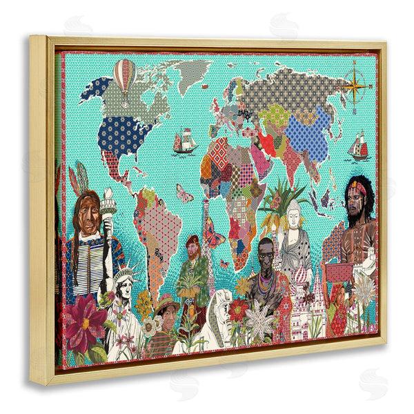 Stupell Industries Sangita Bachelet | Geometric Pattern World Map
