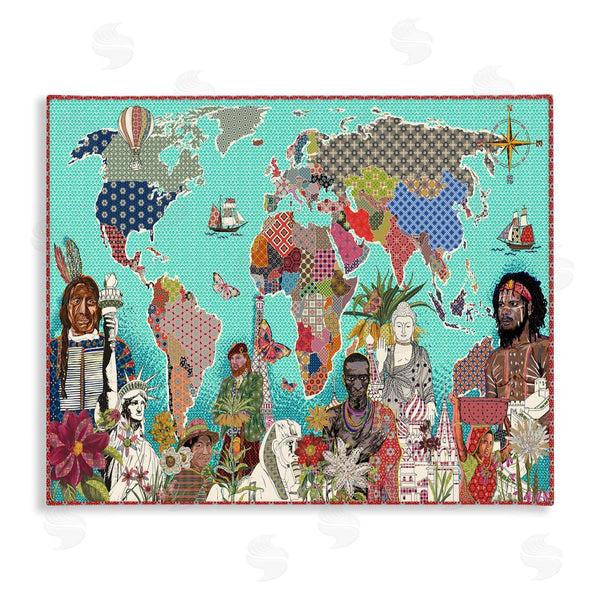 stupell industries Sangita Bachelet | Geometric Pattern World Map