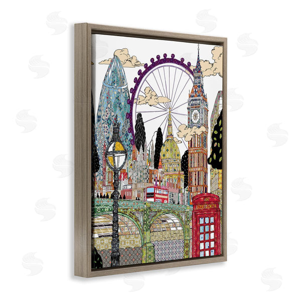 Stupell Industries Sangita Bachelet | London England Landmarks Intricate Arabesque Patterns