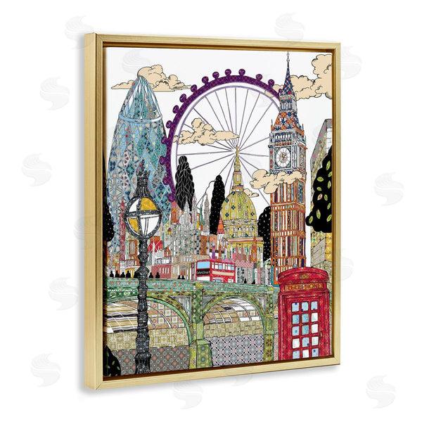 Stupell Industries Sangita Bachelet | London England Landmarks Intricate Arabesque Patterns