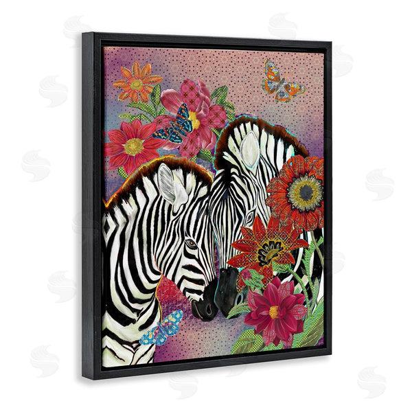 Stupell Industries Sangita Bachelet | Loving Zebra Pair Over Pink Arabesque Pattern