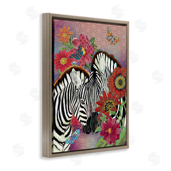 Stupell Industries Sangita Bachelet | Loving Zebra Pair Over Pink Arabesque Pattern