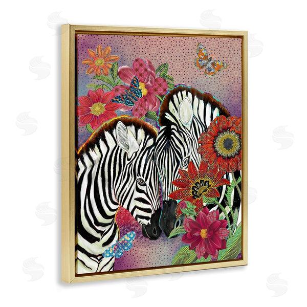 Stupell Industries Sangita Bachelet | Loving Zebra Pair Over Pink Arabesque Pattern