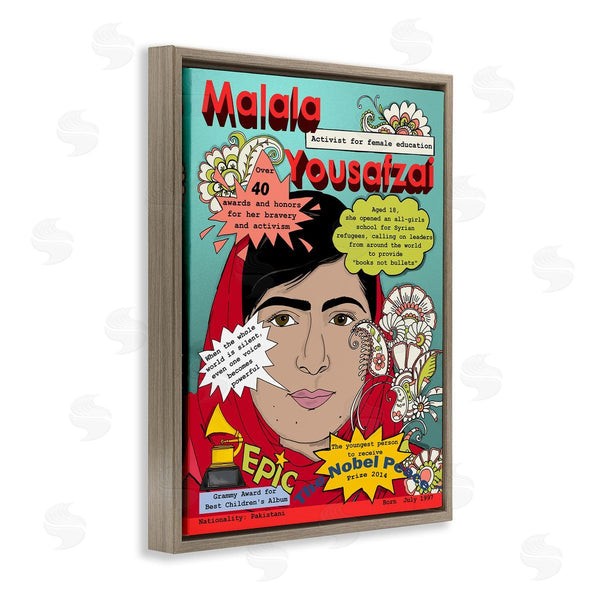 Stupell Industries Sangita Bachelet | Malala Yousafzai Magazine Illustration