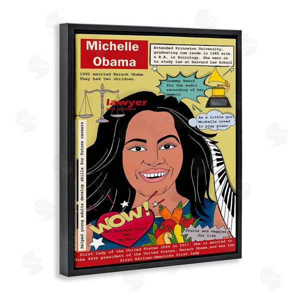 Stupell Industries Sangita Bachelet | Michelle Obama Magazine Illustration