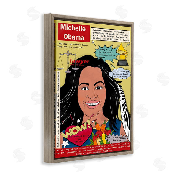 Stupell Industries Sangita Bachelet | Michelle Obama Magazine Illustration