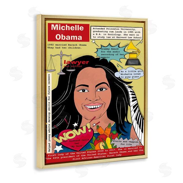 Stupell Industries Sangita Bachelet | Michelle Obama Magazine Illustration