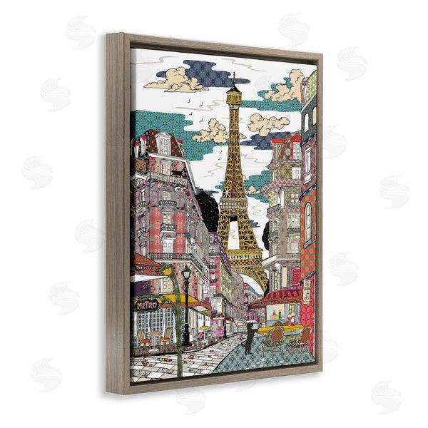 Stupell Industries Sangita Bachelet | Patchwork Pattern Paris Architecture Abstract Urban City