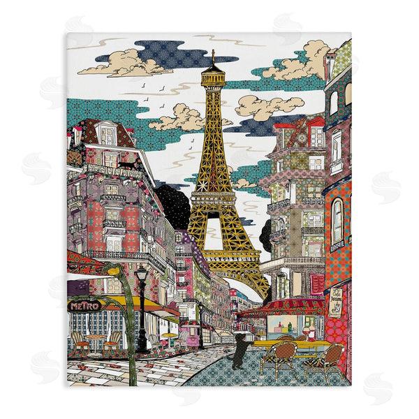 stupell industries Sangita Bachelet | Patchwork Pattern Paris Architecture Abstract Urban City
