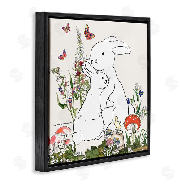 Stupell Industries Sangita Bachelet | Rabbit Hugs In Spring Meadow Butterfly Garden