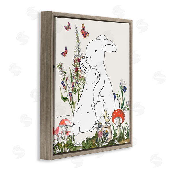 Stupell Industries Sangita Bachelet | Rabbit Hugs In Spring Meadow Butterfly Garden
