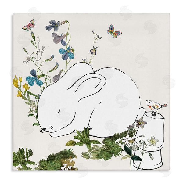 stupell industries Sangita Bachelet | Sleeping Bunny Rabbit Soft Butterfly Garden Wall Art