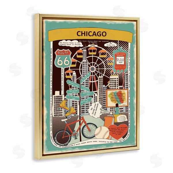 Stupell Industries Sangita Bachelet | Vintage Chicago Illinois Facts