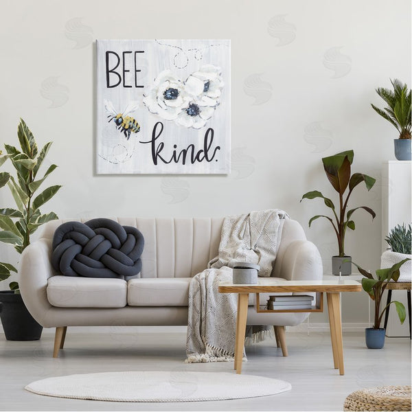 Stupell Industries Sara Baker | Bee Kind Witty Bumble Insect Buzzing Blossoms Wall Art