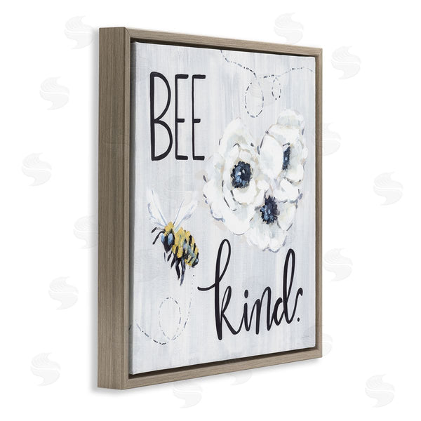 Stupell Industries Sara Baker | Bee Kind Witty Bumble Insect Buzzing Blossoms Wall Art