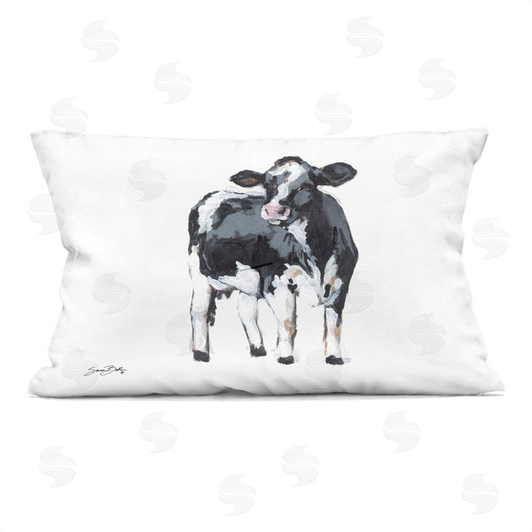 stupell industries Sara Baker | Dairy Cow Gazing Printed Throw Pillow