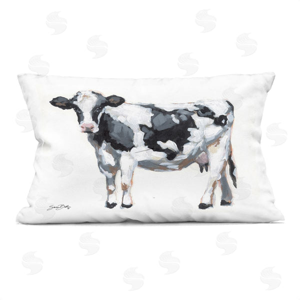 stupell industries Sara Baker | Dairy Cow on White Printed Throw Pillow
