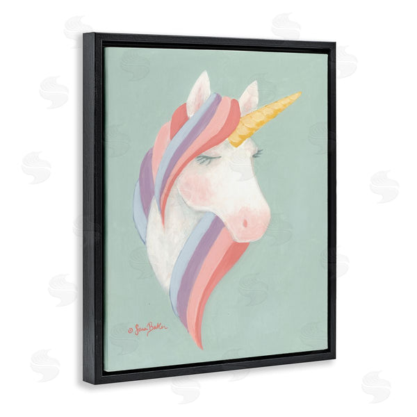 Stupell Industries Sara Baker | Dazzling Unicorn Pastel Striped Mane Fantasy Horse Wall Art