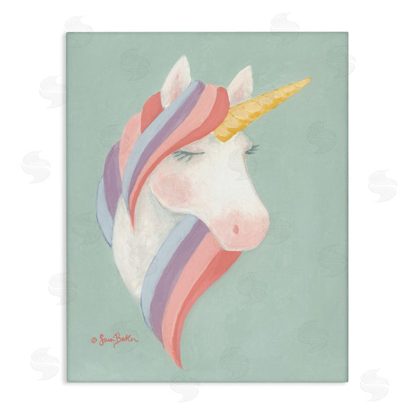 stupell industries Sara Baker | Dazzling Unicorn Pastel Striped Mane Fantasy Horse Wall Art